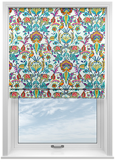 Bangalore Faux Silk, Azure Glow - Roman Blind